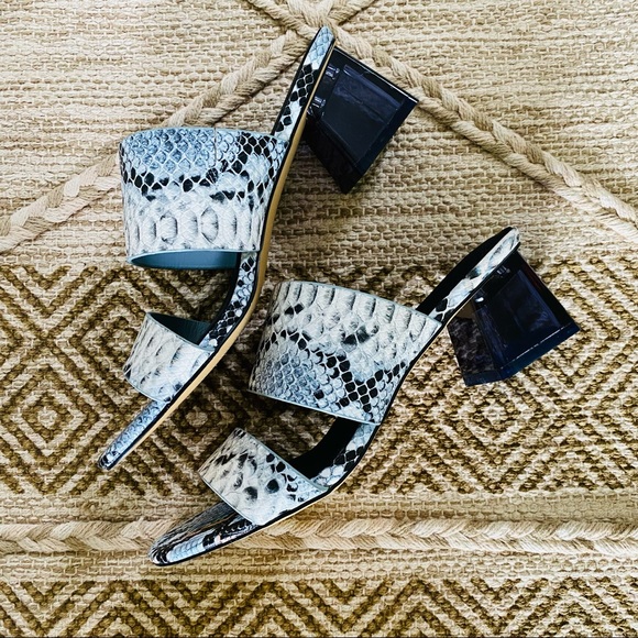 New French Connection Lucite Heel Dress Sandals - Picture 7 of 10